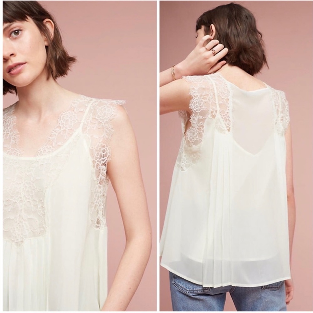 Anthropologie Love Sam Benita Lave Tank. Size small. Color light yellow.